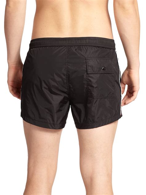 Black Nylon Swim Trunks 